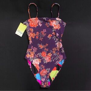 MAAJI Reversible Classic One Piece Floral & Geometric Print Swimsuit — MEDIUM